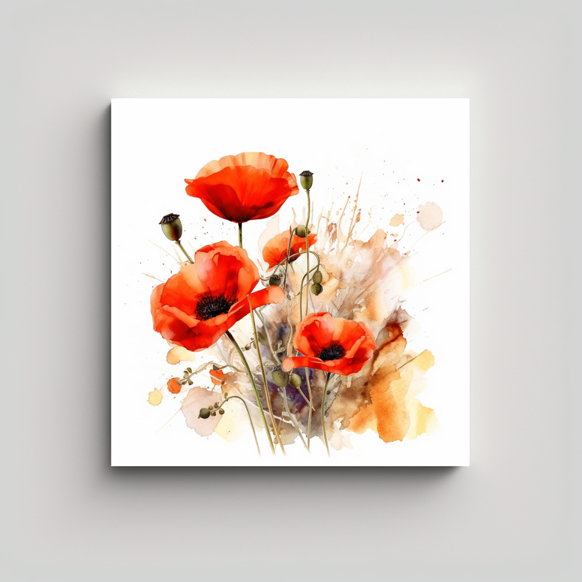 CUADRO DECORATIVO DE ACUARELA DE BAÑO Y 80X80 CM - 1