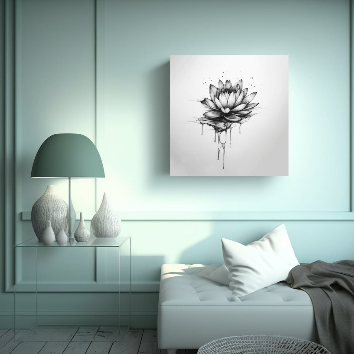 DISEÑOS INTRINCADOS DE TATUAJES LOTUS EN COLORES 70X70 CM - 2