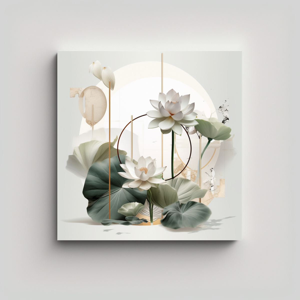 DISEÑO CLÁSICO CON GEOMETRÍA Y HOJAS DE LOTO 30X30 CM - 1