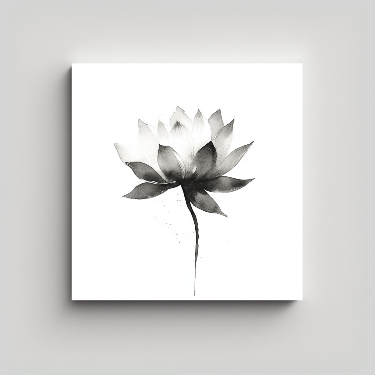 CUADRO ESTILO CHINO DE FLOR DE LOTO EN TELA 100X100 CM - 1