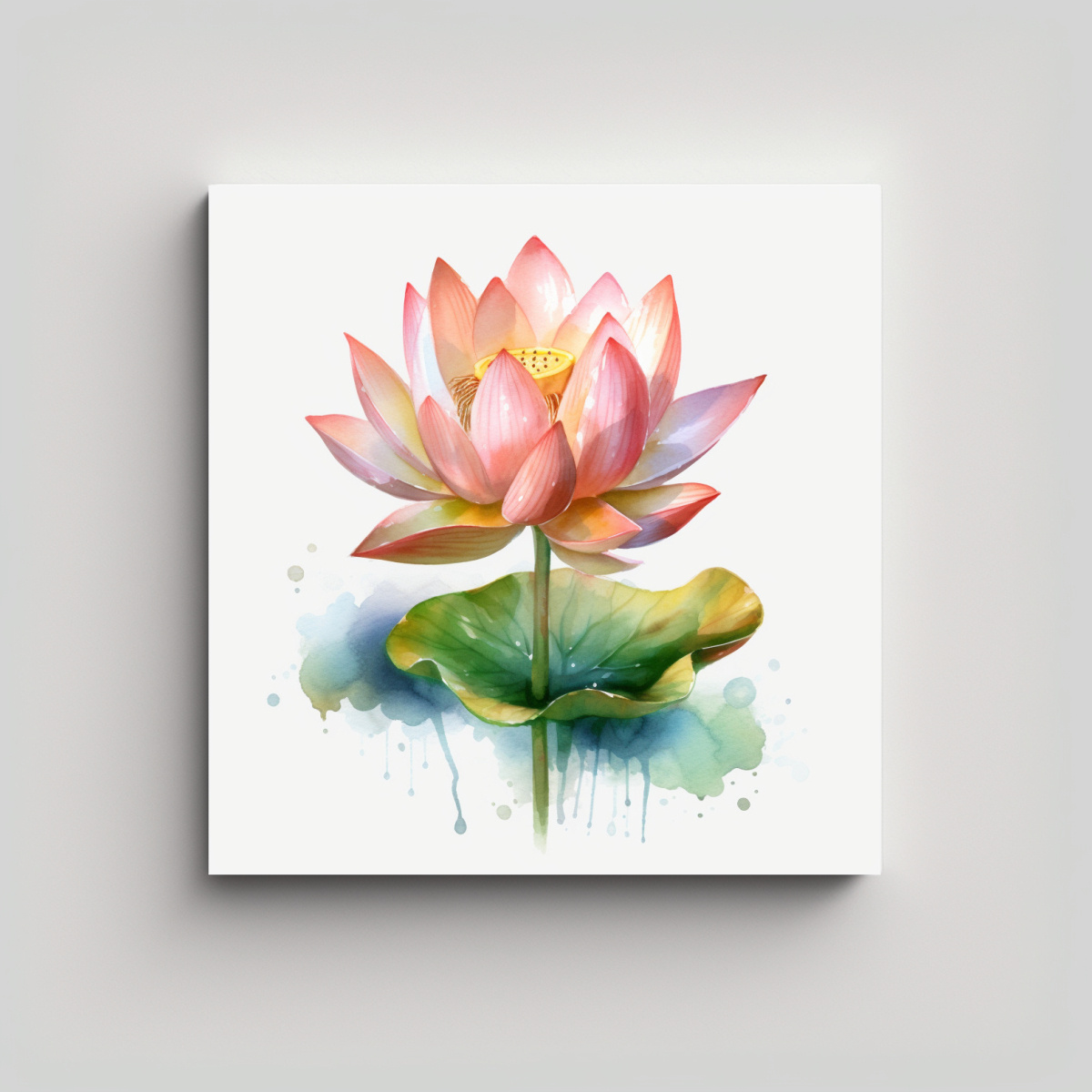 CUADRO LIENZO TEXTURA CONCEPTUAL CON LOTUS EN 40X40 CM - 1