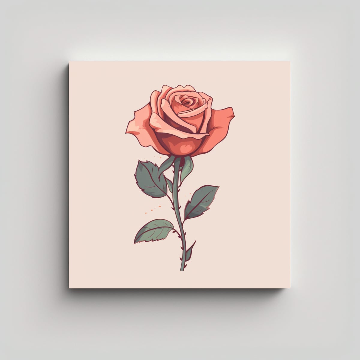 LIENZO SUBLIMADO DE FANTASÍA CON DISEÑO DE ROSA 90X90 CM - 1