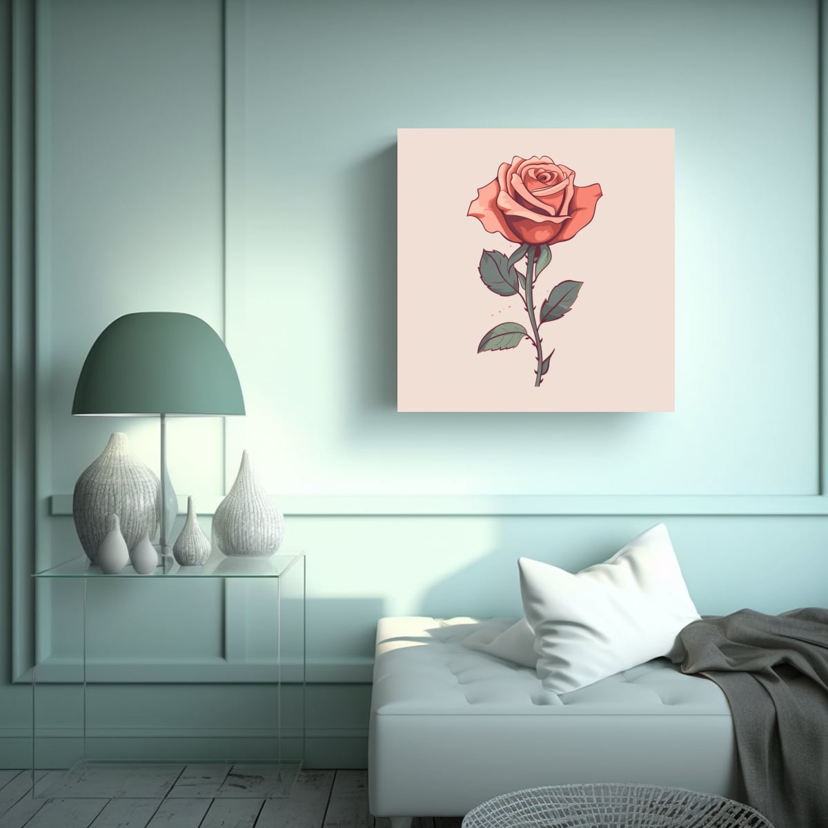LIENZO SUBLIMADO DE FANTASÍA CON DISEÑO DE ROSA 90X90 CM - 2