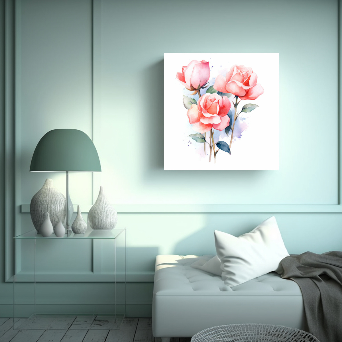 ROSES DREAMLIKE ILLU: BELLEZA NATURAL EN LIENZO 70X70 CM - 2