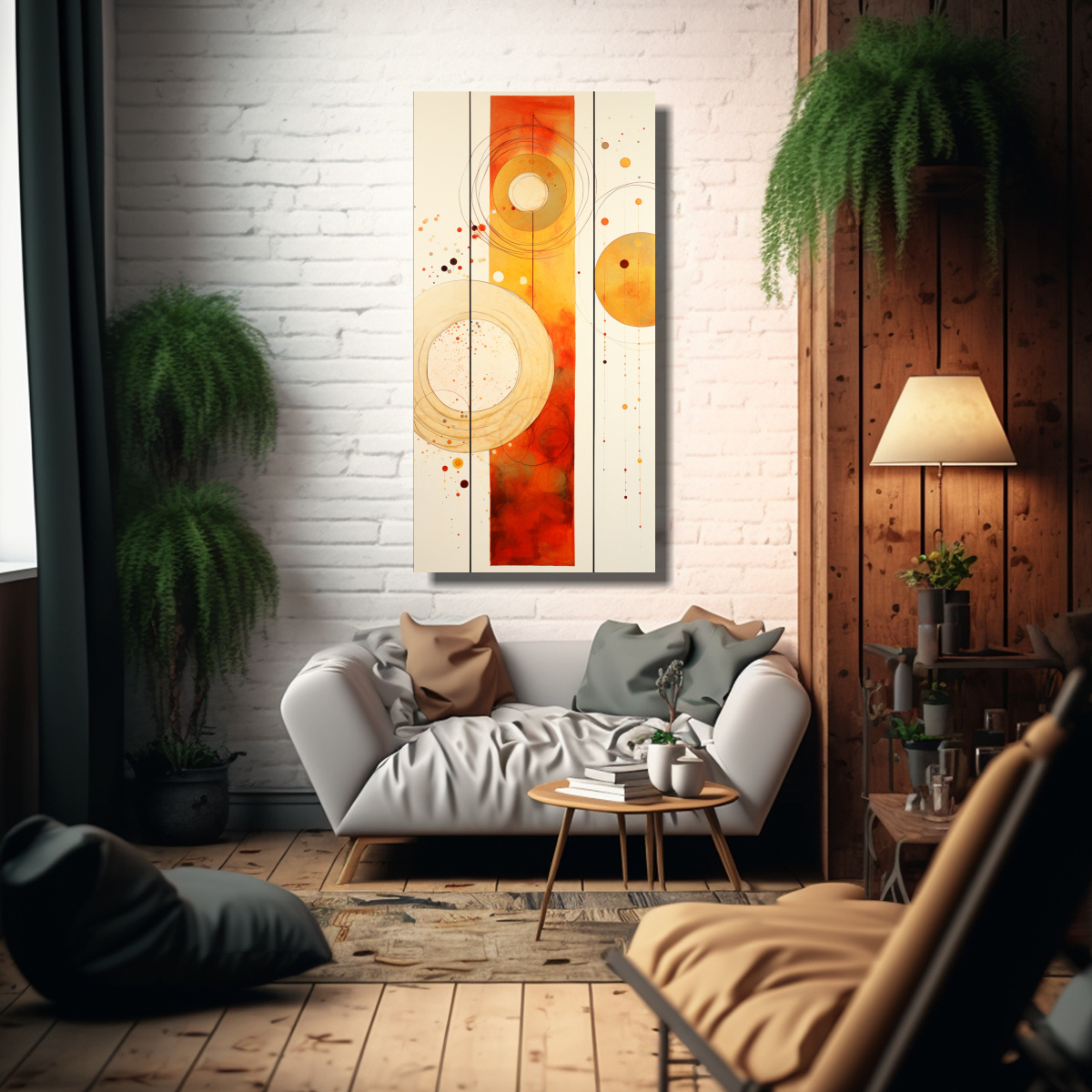 PINTURAS DE CÍRCULO CON PUNTOS Y LÍNEAS DE 60X120 CM - 2
