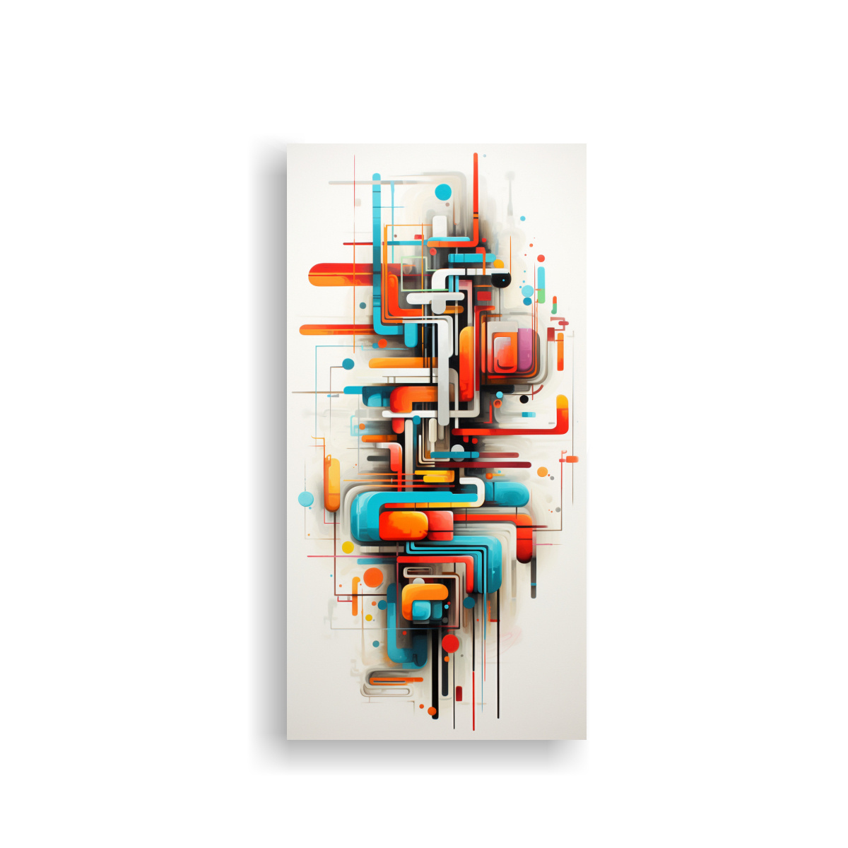 CUADROS ABSTRACTOS DE TONOS CALLEJEROS EN LÍNEAS 60X120 CM - 1