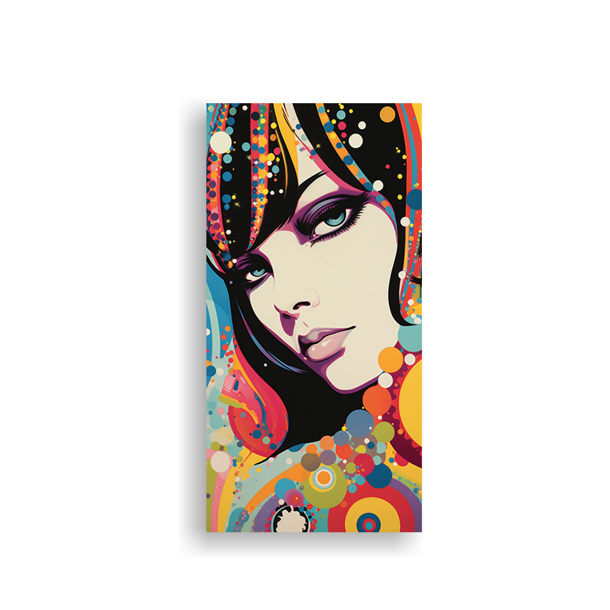 PINTURA DECORATIVA EN BASTIDOR ESTILO 1960S 80X160 CM - 1