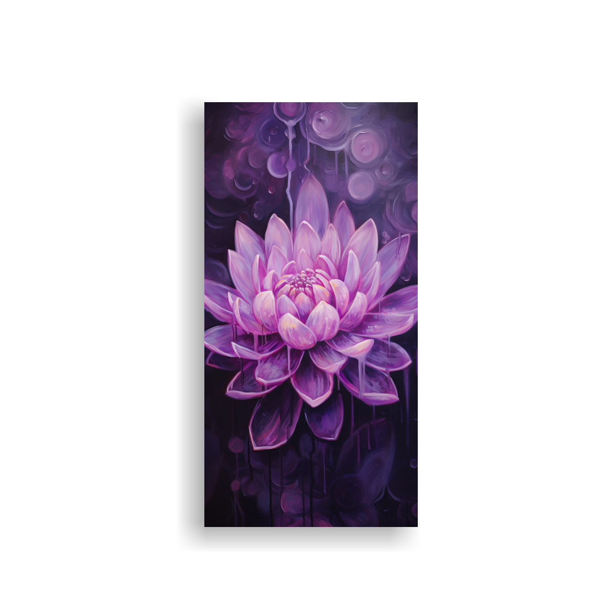 CUADRO IMAGEN: LOTUS NEGRO ILUMINADO EN LIENZO 40X80 CM - 1