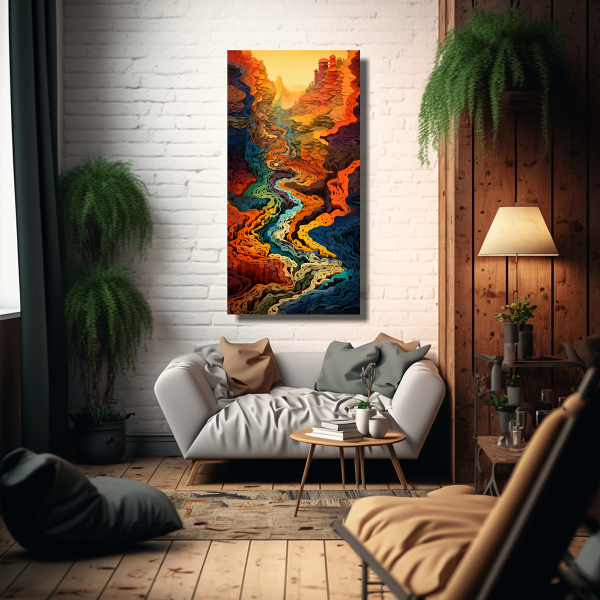 CUADROS ABSTRACTOS DE PAISAJES INEXPLORADOS EN 50X100 CM - 2