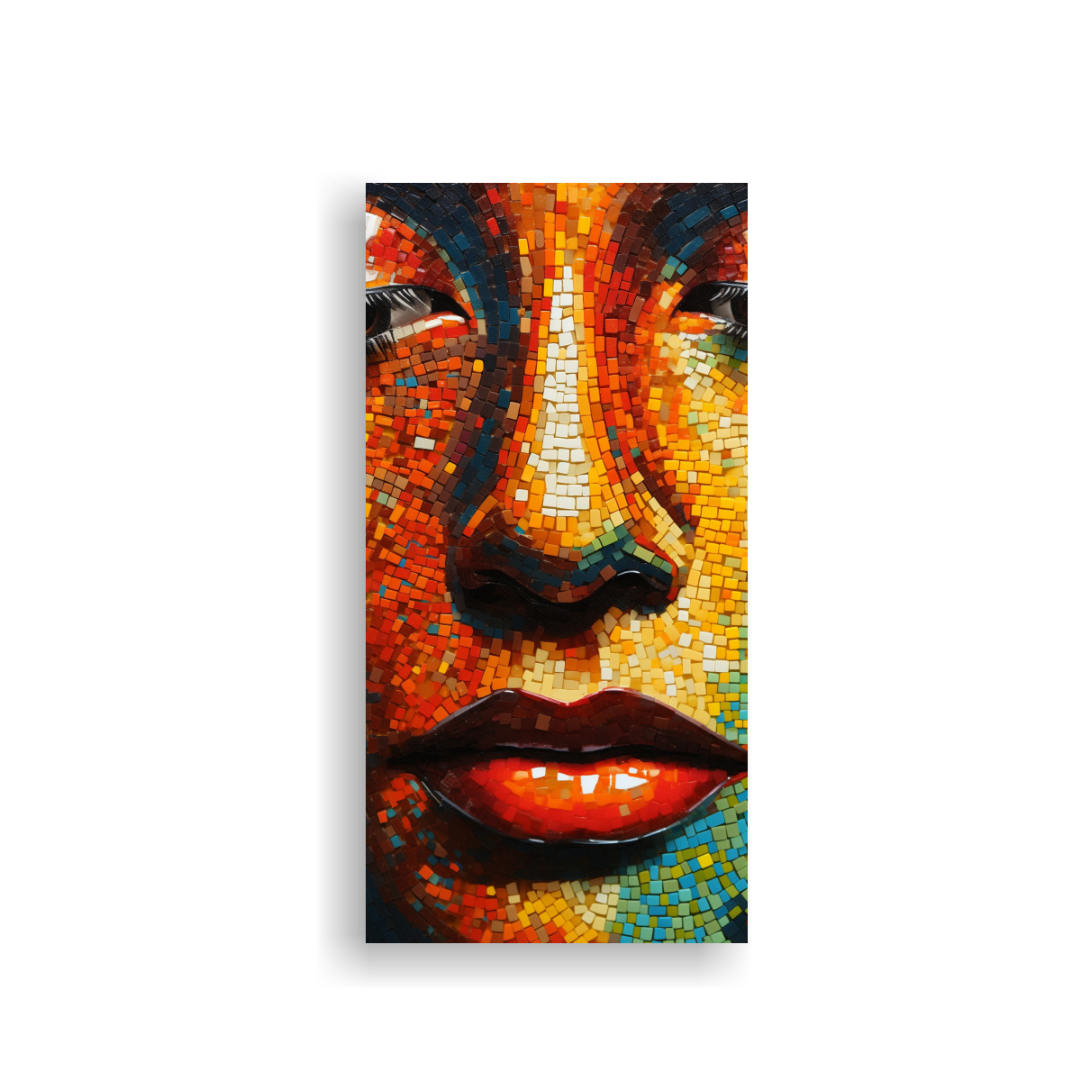 PINTURA ABSTRACTA FUSIÓN PUNTILLISMO Y COLORES 70X140 CM - 1