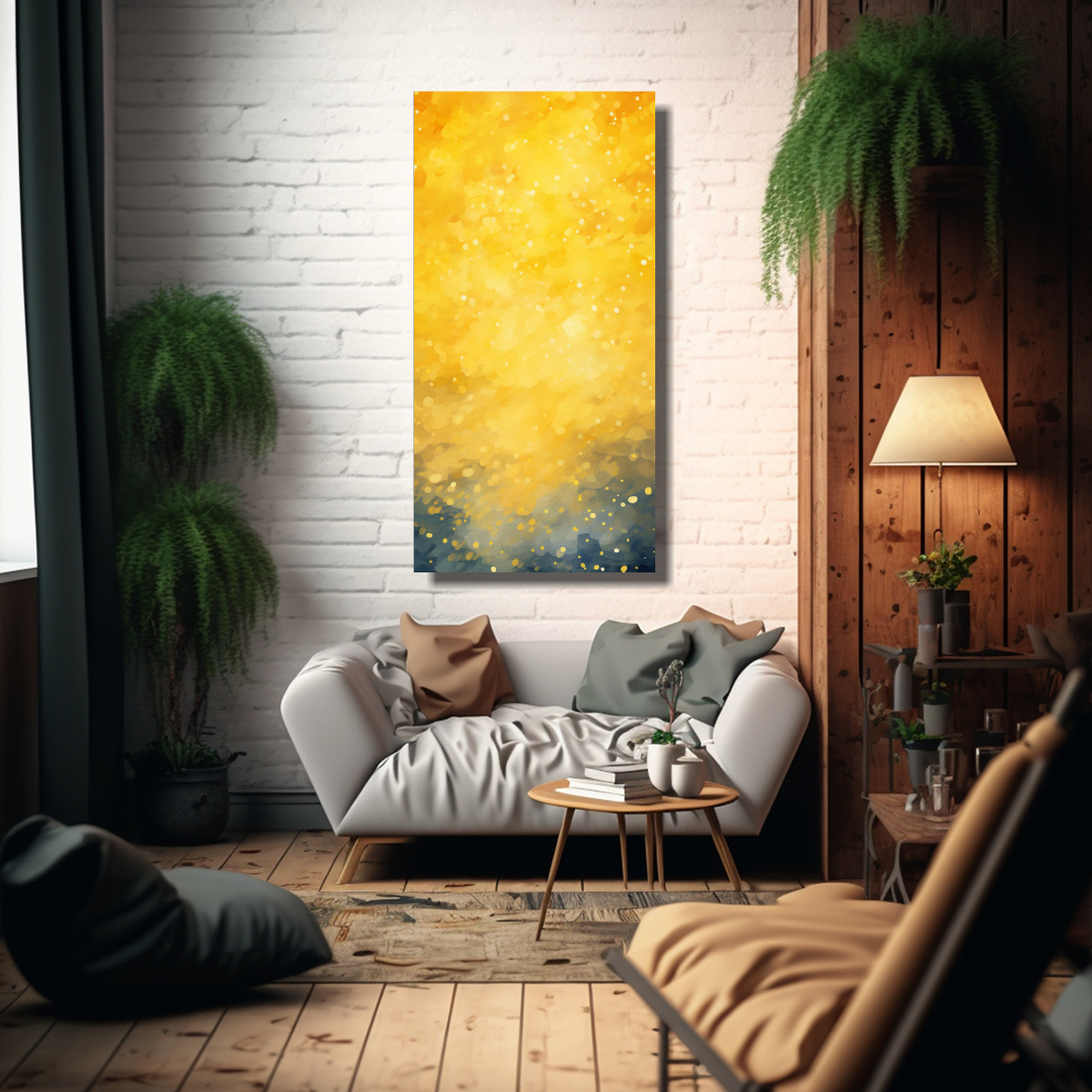 CUADRO TELA CANVAS NOCTURNO IMPRESIONISTA CON 70X140 CM - 2