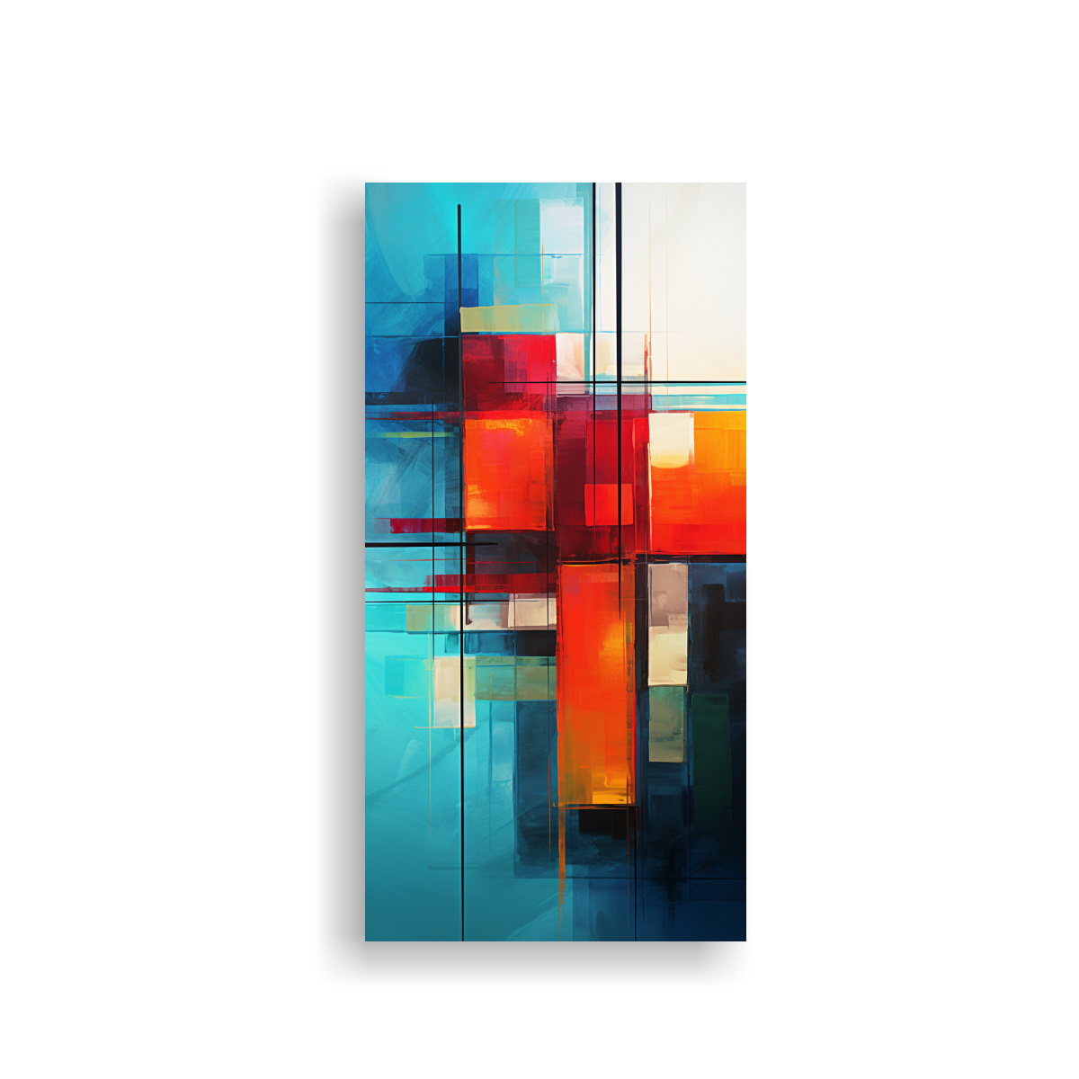 CUADRO DE TELA EXPRESIÓN FLORAL, COLORES 50X100 CM - 1