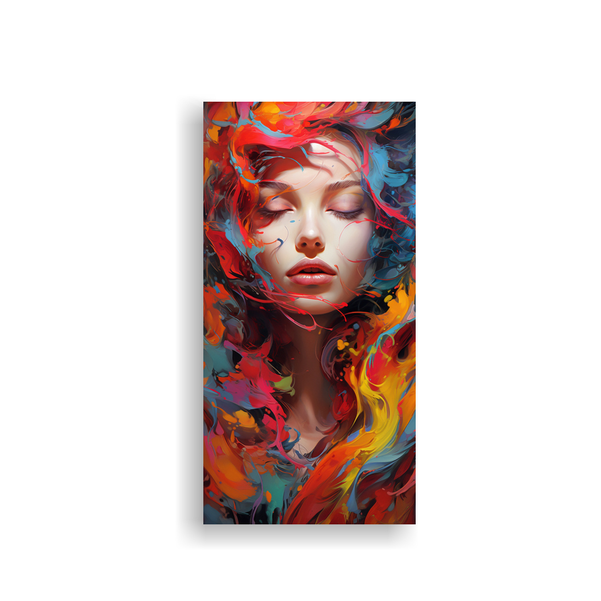 CUADRO ABSTRACTO COLORIDO PERSPECTIVA PINTURA 80X160 CM - 1