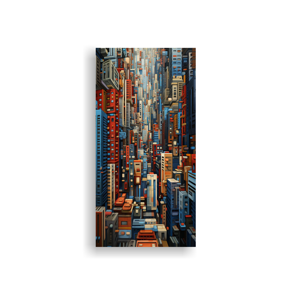 PINTURA ESPECTACULAR DE CIUDAD CON FORMAS 30X60 CM - 1