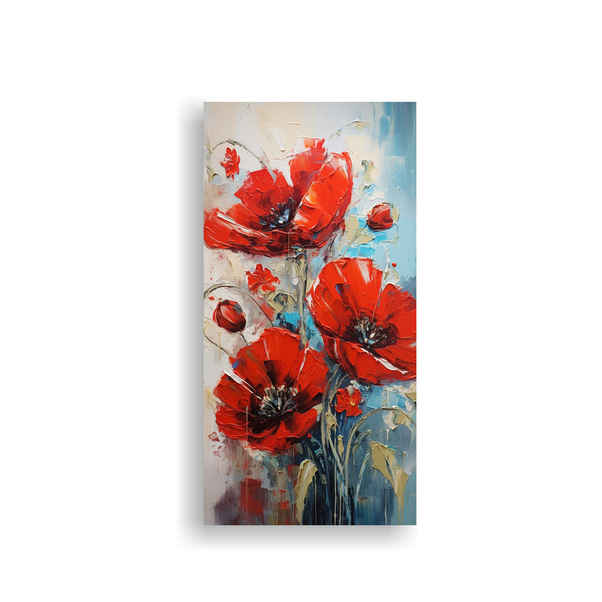 PINTURA EN LIENZO DE ADORNO A RED ESTILO POPPIES 60X120 CM - 1