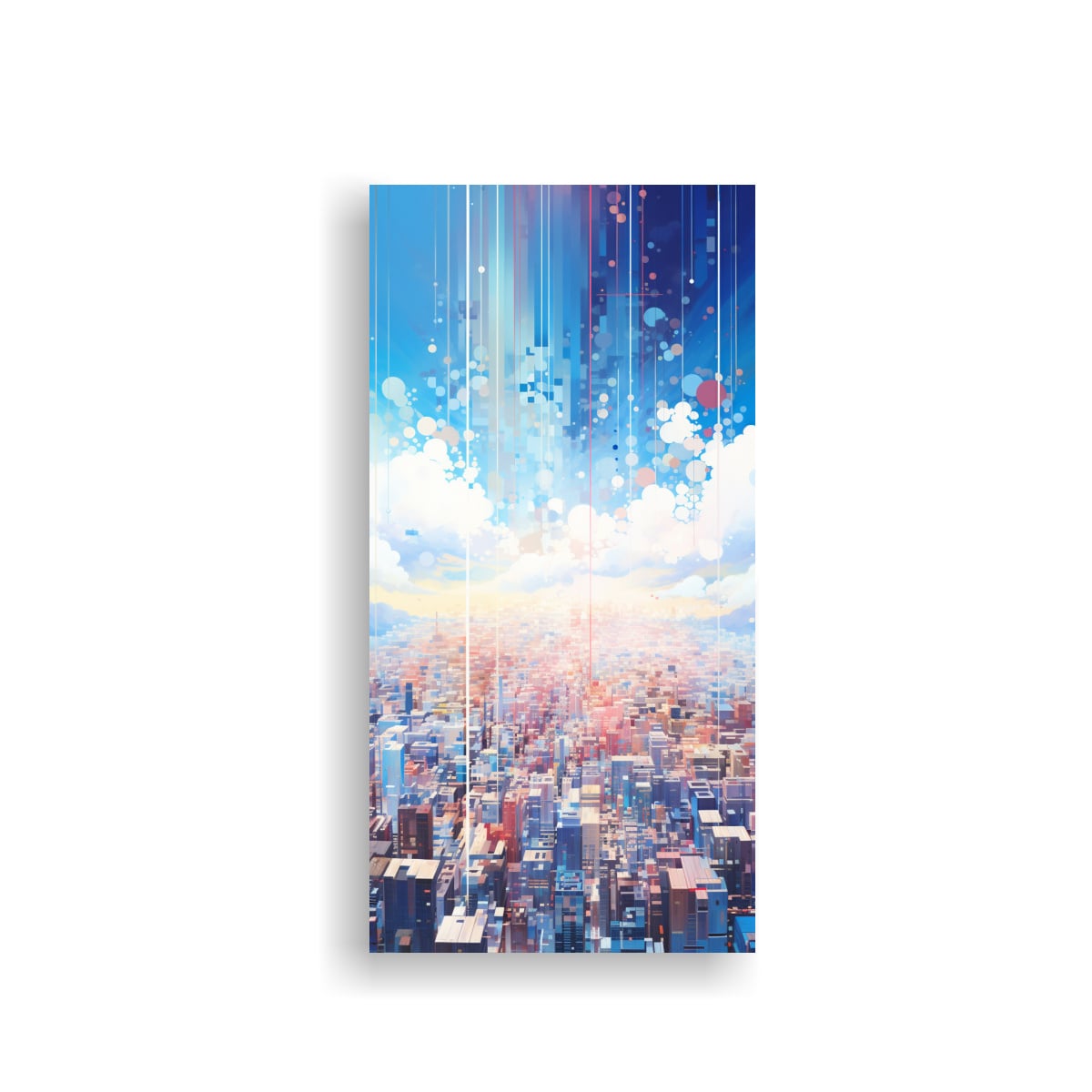 CUADRO EXPRESIÓN SURREALISTA DE UNA CIUDAD CON 60X120 CM - 1