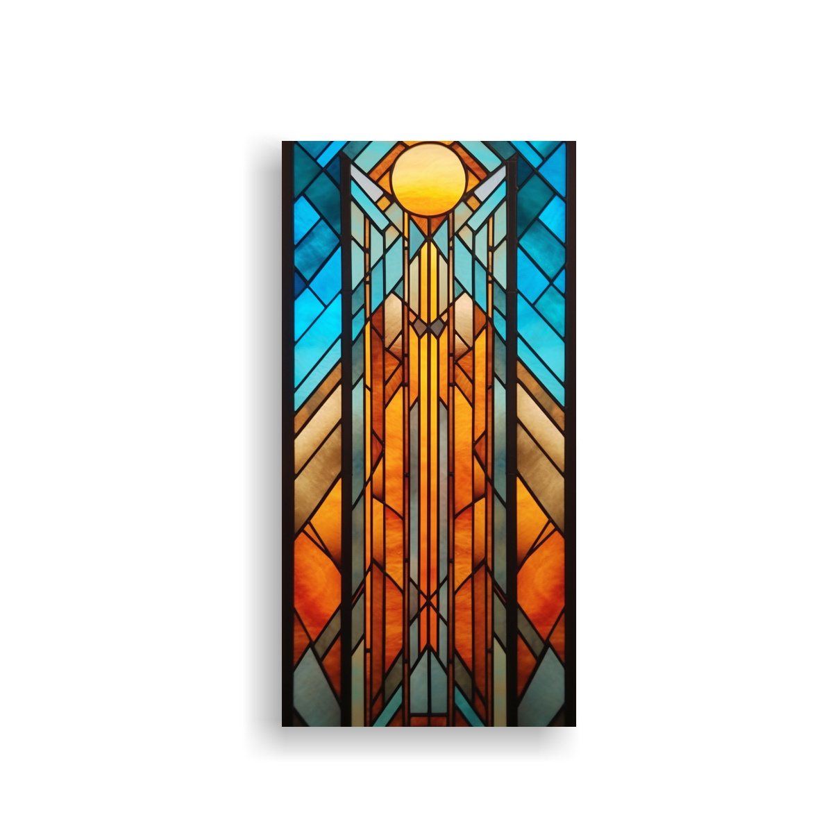 VENTANA DE VIDRIO DECORATIVO CON DISEÑO 60X120 CM - 1