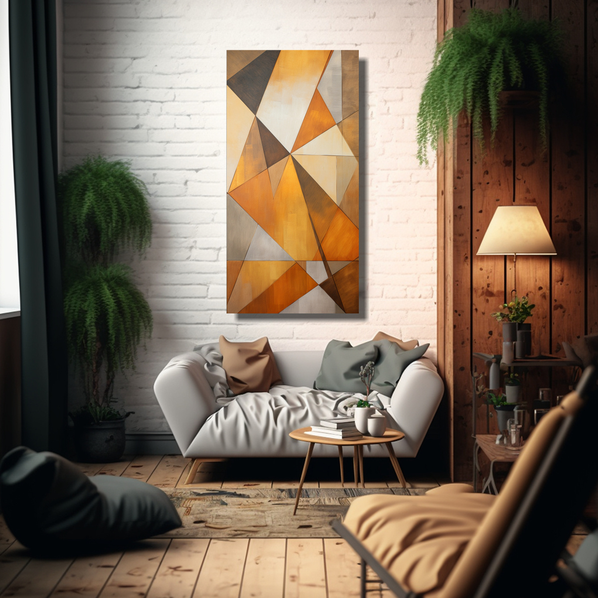 PODER INSPIRADOR DEL ARTE: TRÍANGULO DORADO EN 60X120 CM - 2