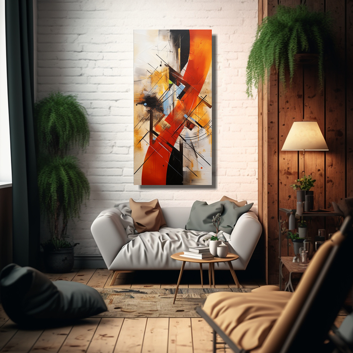 CUADRO ABSTRACTO EN INTENSO ESTILO DE DECORACIÓN 60X120 CM - 2