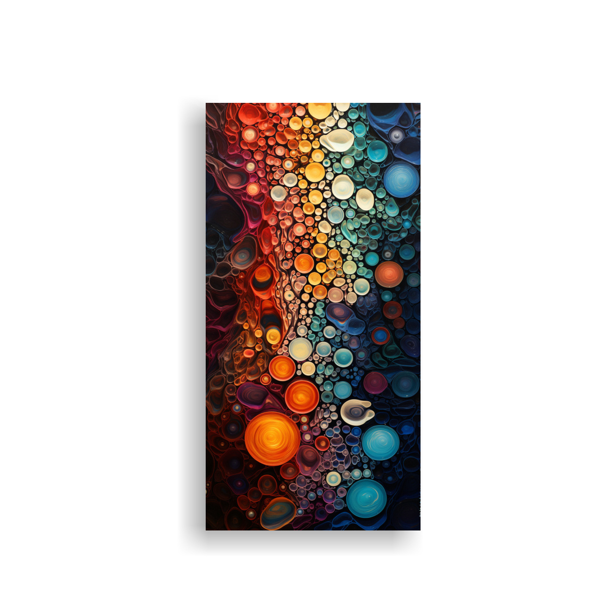 PINTURA ABSTRACTA EN LIENZO CON CONTRASTES 50X100 CM - 1