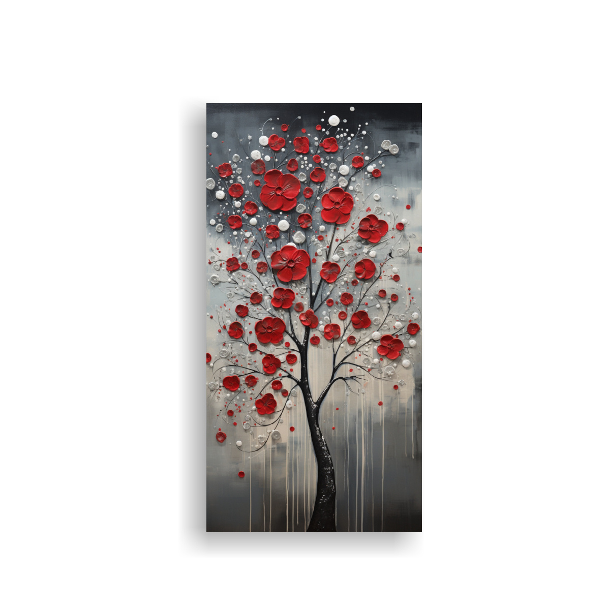 CUADRO DISEÑO COLORIDO DEL ÁRBOL EN ROJO Y 80X160 CM - 1