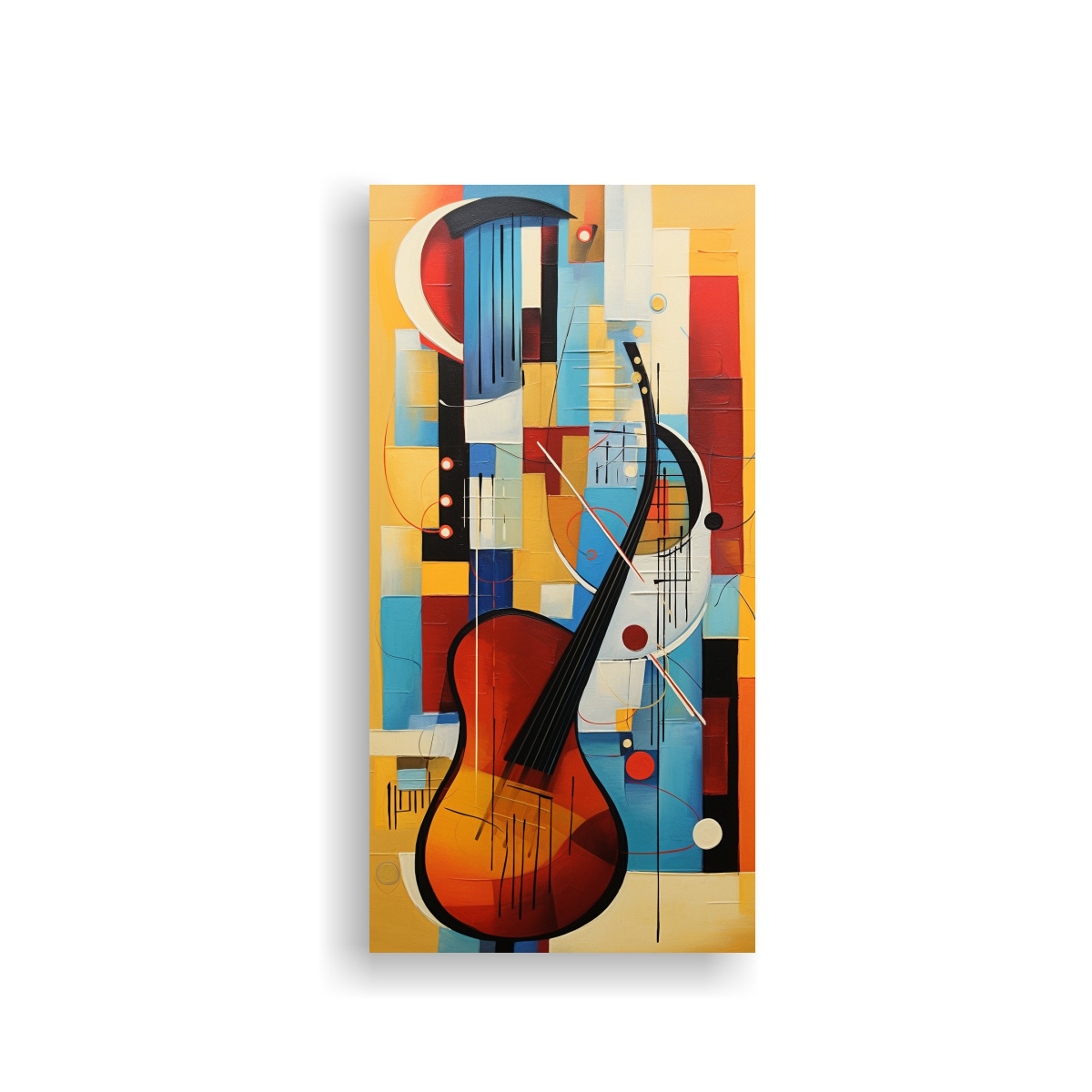 ARTE ABSTRACTO VISUAL CON NOTAS MUSICALES PARA 30X60 CM - 1