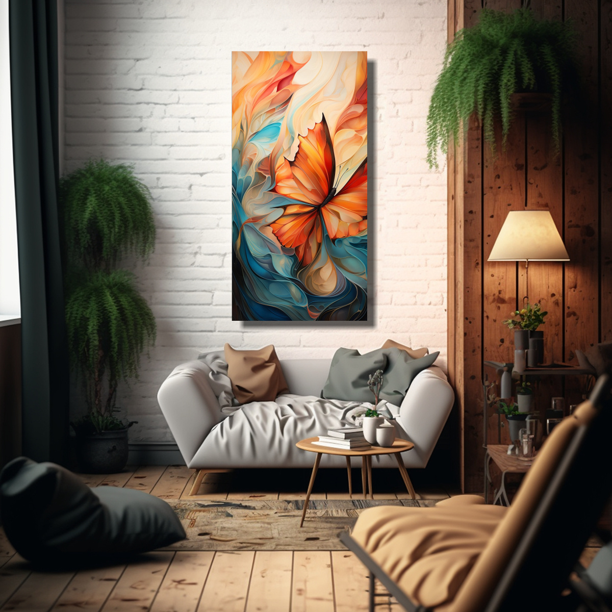 CUADRO ABSTRACTO CON BELLOS PATRONES QUE ALETEAN 50X100 CM - 2