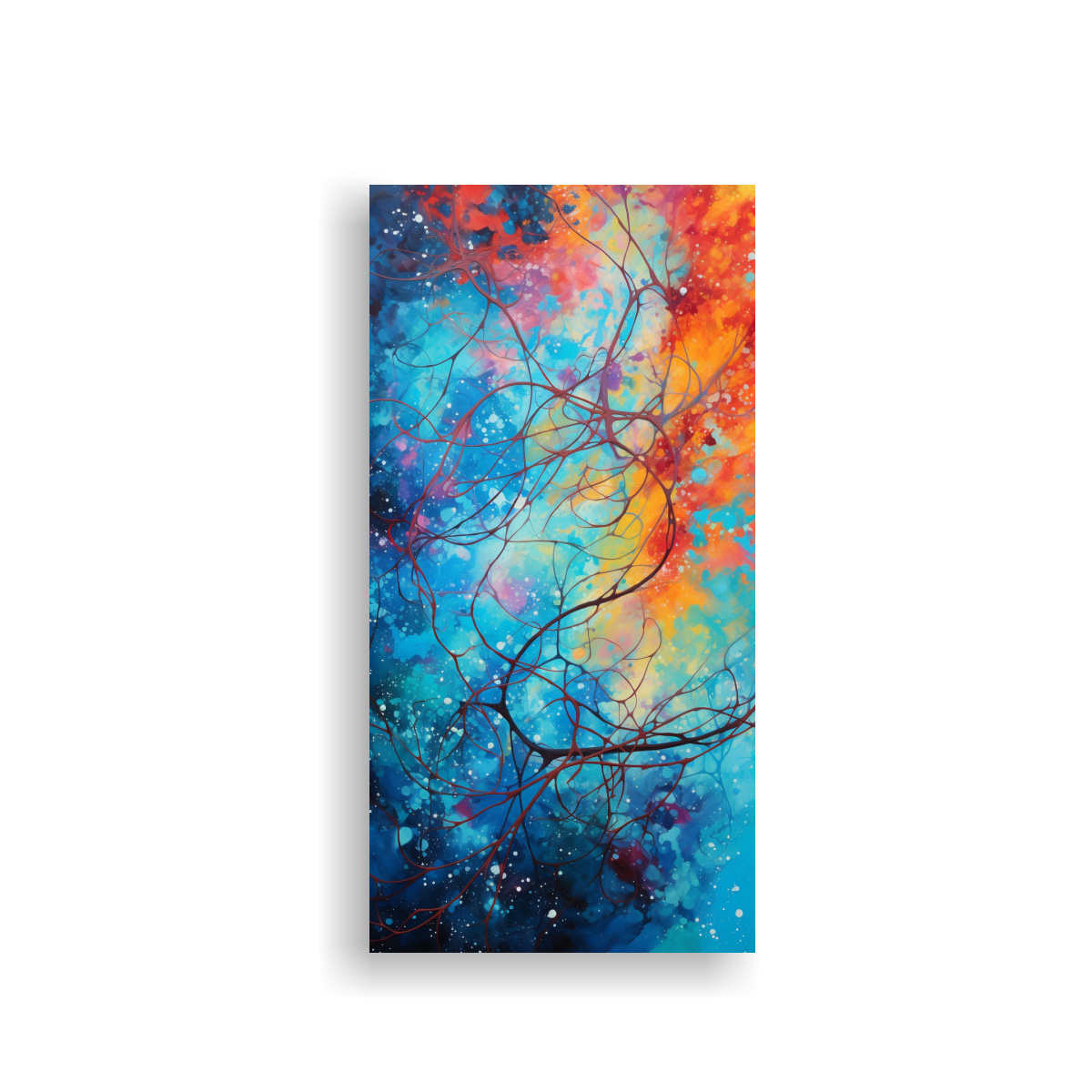 CUADRO COMEDOR ESTILO JACKSON POLLOCK CON COLORES 40X80 CM - 1