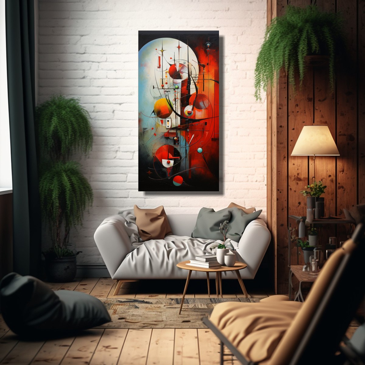 CUADROS ABSTRACTOS MODERNOS EN LIENZO: GAMA DE 80X160 CM - 2