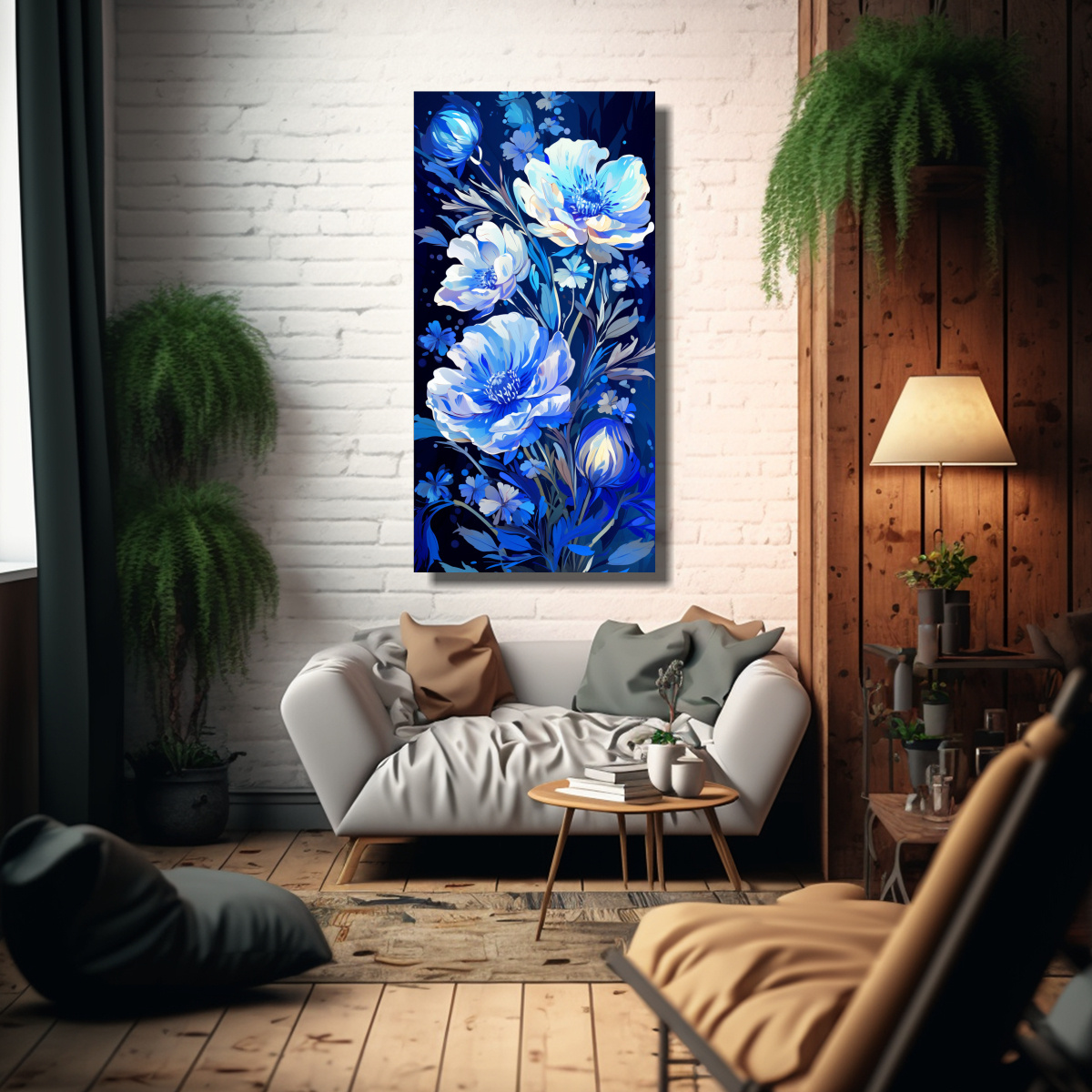 PINTURA DECORATIVA ESTILO ACUARELA EN LIENZO CON 40X80 CM - 2