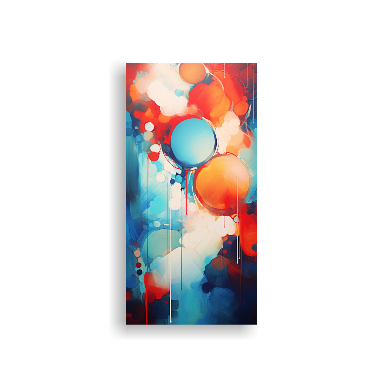 CUADRO ABSTRACTO ROJO Y AZUL LUMINOSO EN ESTILO 60X120 CM - 1