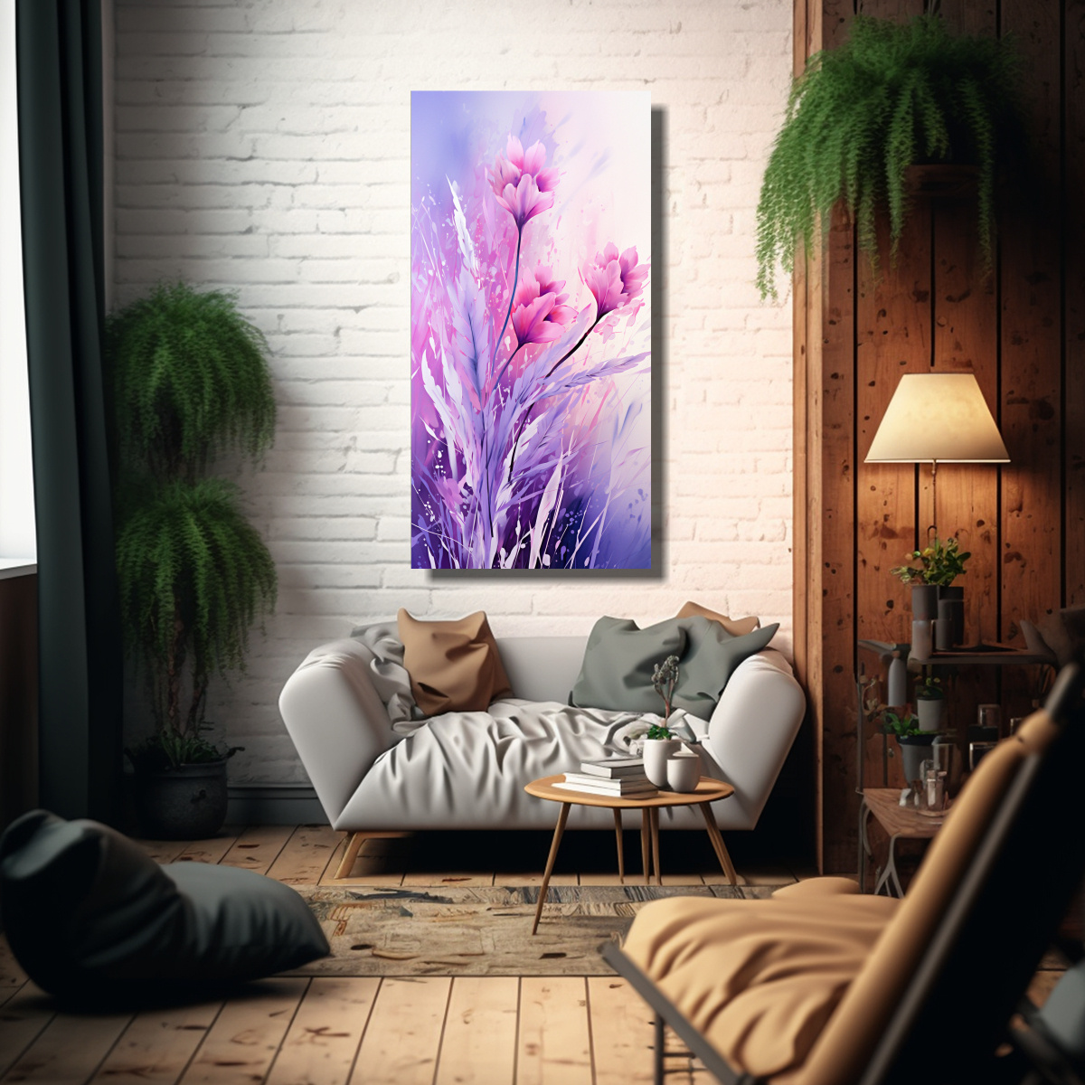 LIENZO FOTOGRAFÍA GRANOS HIERBAS EN MORADO Y 30X60 CM - 2