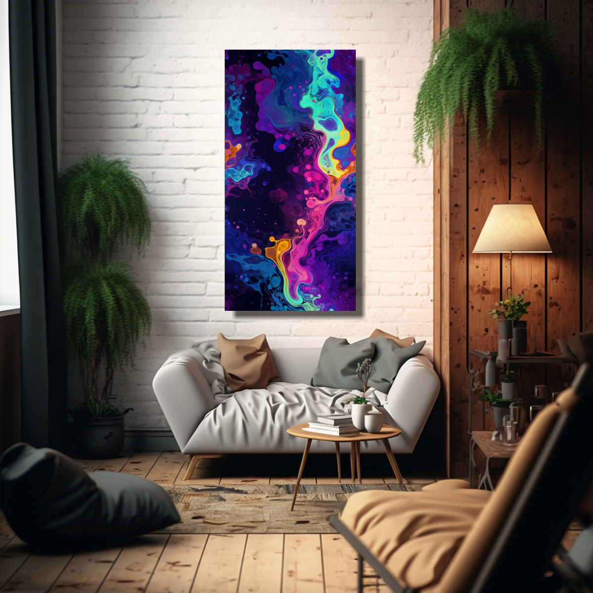 PINTURAS DE DECORACIÓN SURREALISTA EN TIE DYE 50X100 CM - 2