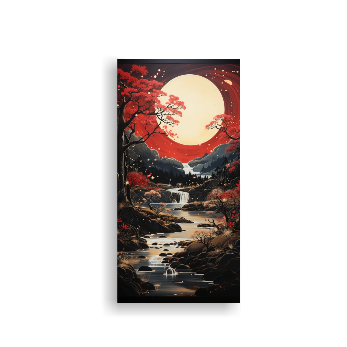 PINTURA COMPOSICIÓN TEMÁTICA CON LUNA JUNTO A 70X140 CM - 1