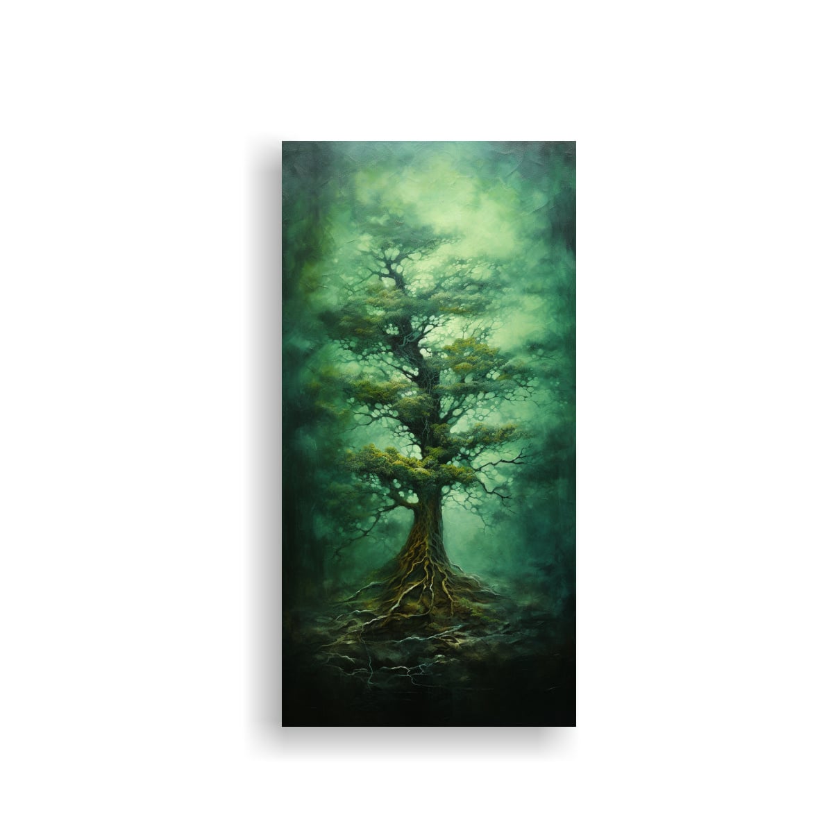 PINTURA ABSTRACTA DE ÁRBOL EN PERSPECTIVA, 70X140 CM - 1