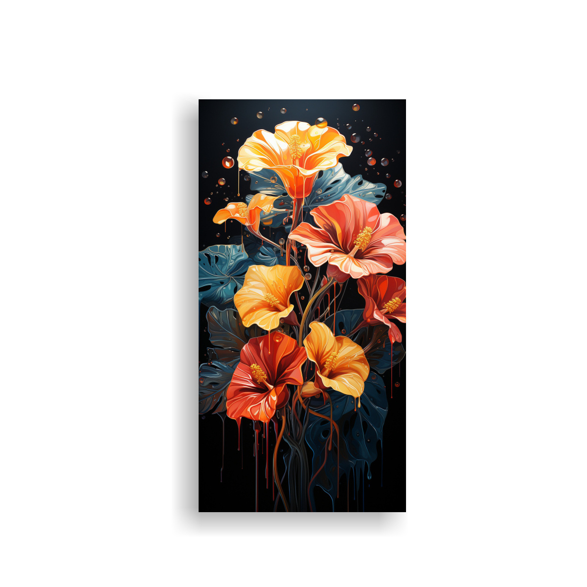 ARTE DE PARED MONSTERA LEAVES EN NEGRO 80X160 CM - 1