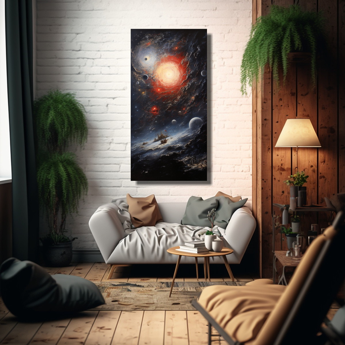 PINTURA DECORATIVA INSPIRADA EN EL CALOR DEL ARTE 80X160 CM - 2