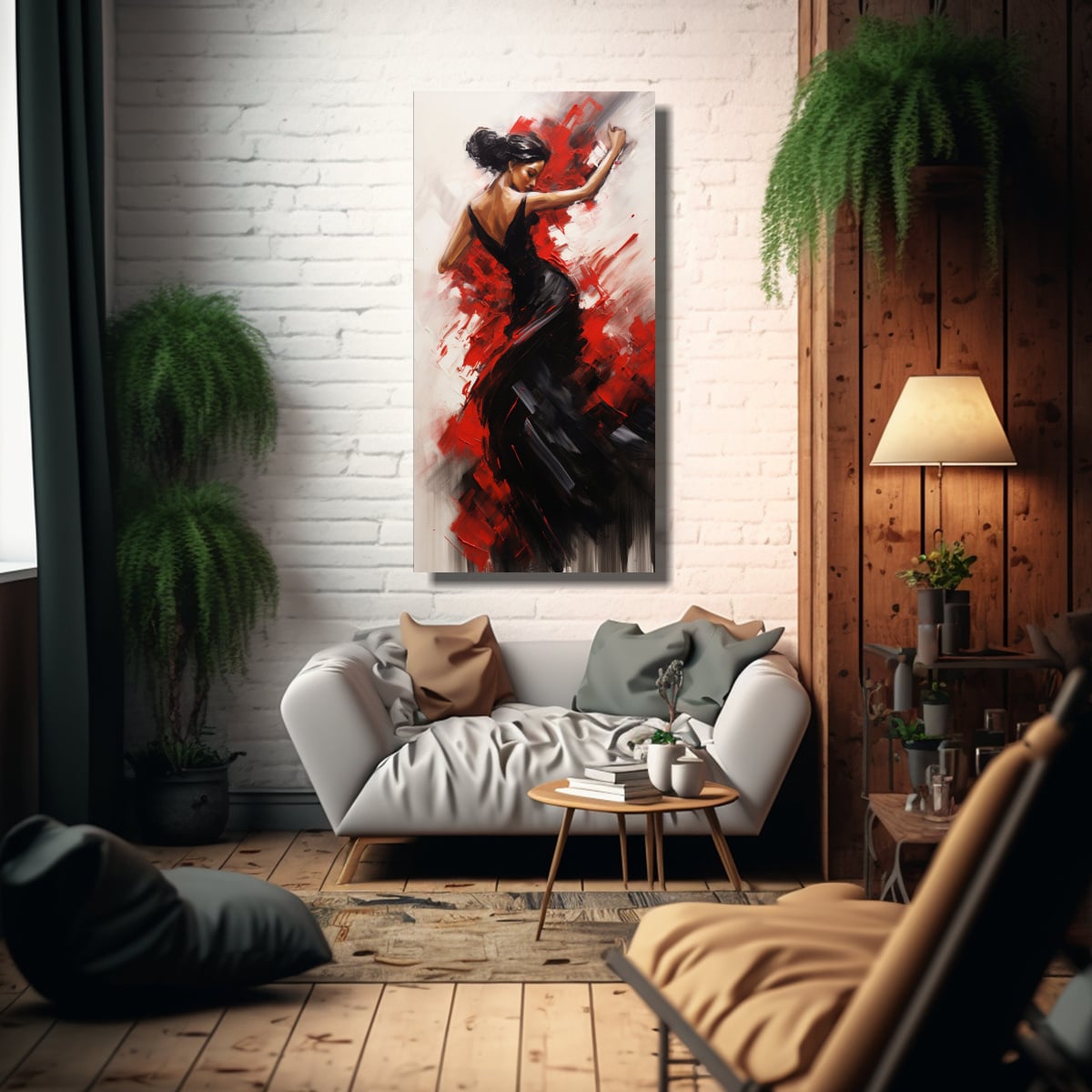 PINTURA FLAMENCO: ENERGÍA CINÉTICA CAPTURADA EN 30X60 CM - 2