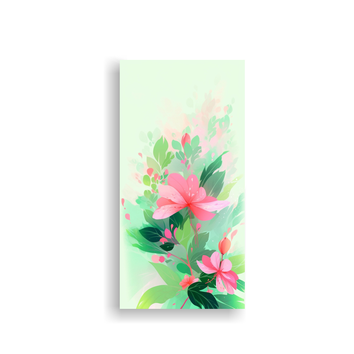 CUADRO ESPECTACULAR EN VERDE Y ROSA CON 70X140 CM - 1