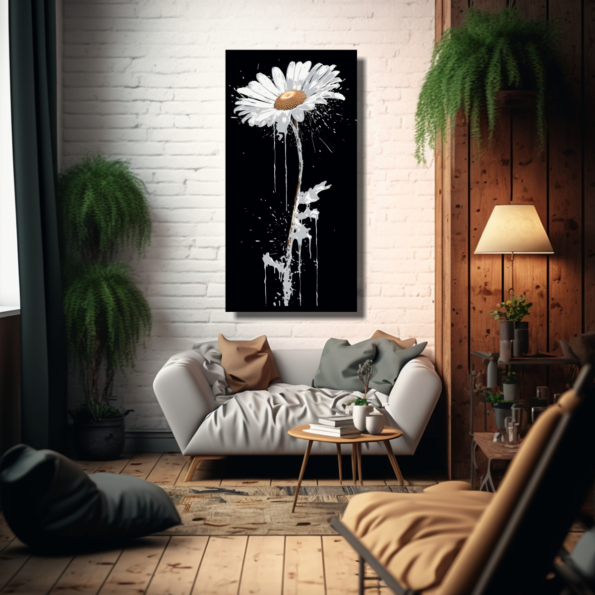 PINTURA DE PARED NEONOIR DE ESCENA CONCEPTUAL CON 60X120 CM - 2