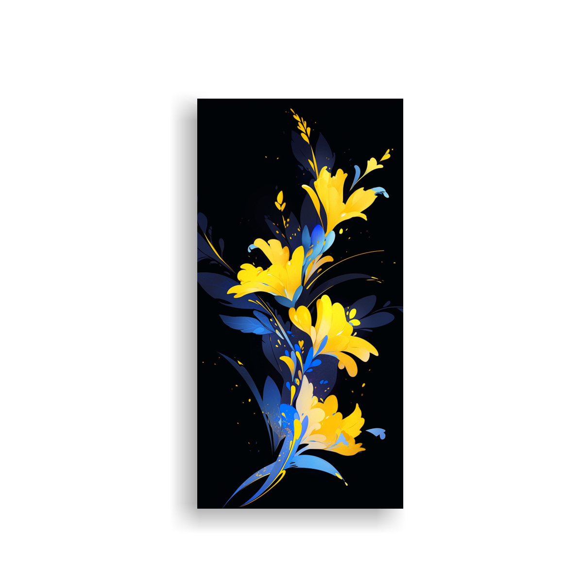 PINTURA EN BASTIDOR MODERNO EQUILIBRIO AMARILLO Y 60X120 CM - 1