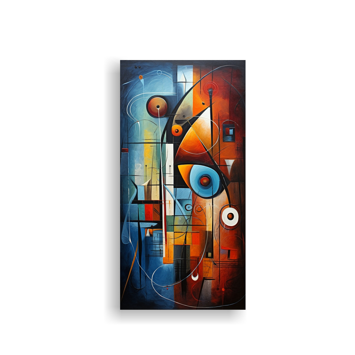 CUADRO INSPIRADOR LIENZO ABSTRACTO GAMA DE COLORES 40X80 CM - 1