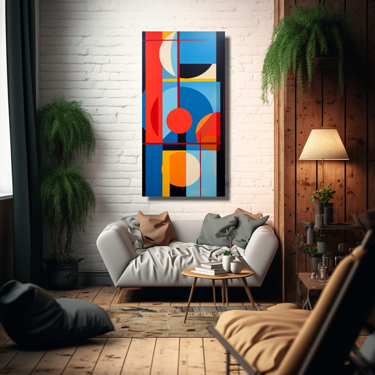 PINTURAS DECORATIVAS DE ABSTRACCIÓN GEOMÉTRICA 20X40 CM - 2