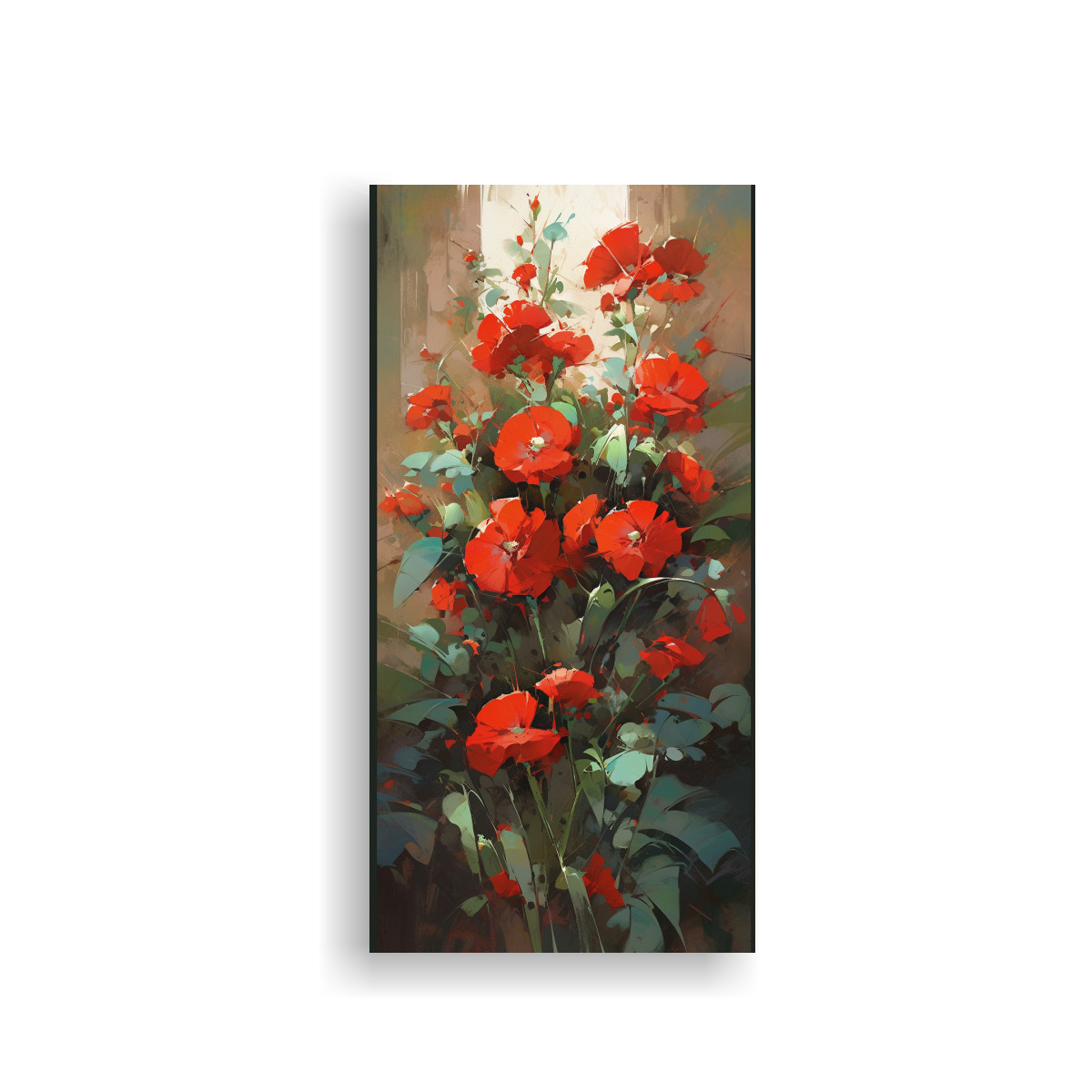 PINTURA EN BASTIDOR VERTICAL: FLORES EN COLOR 50X100 CM - 1