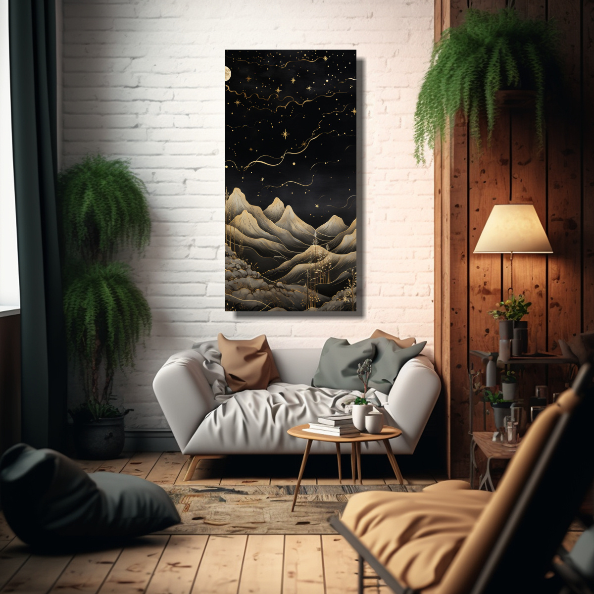 CUADRO COMPOSICIÓN CONTRASTE PAISAJE MONTAÑÉS 30X60 CM - 2