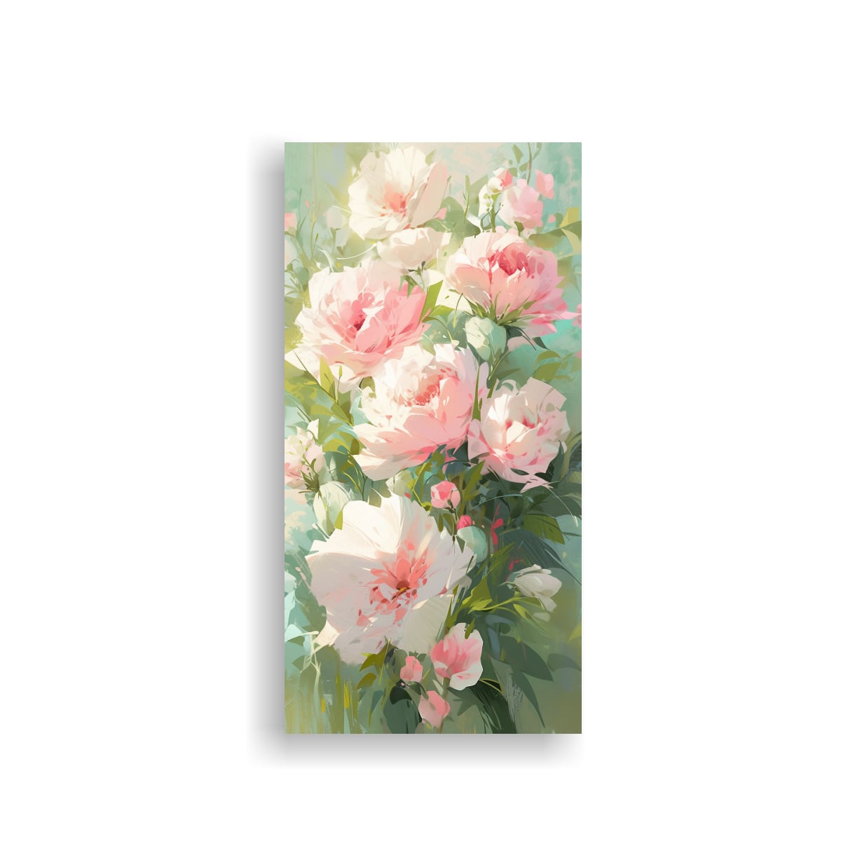 ARTE DE PARED INSPIRADOR PINTURA FLORAL EN LIENZO 20X40 CM - 1