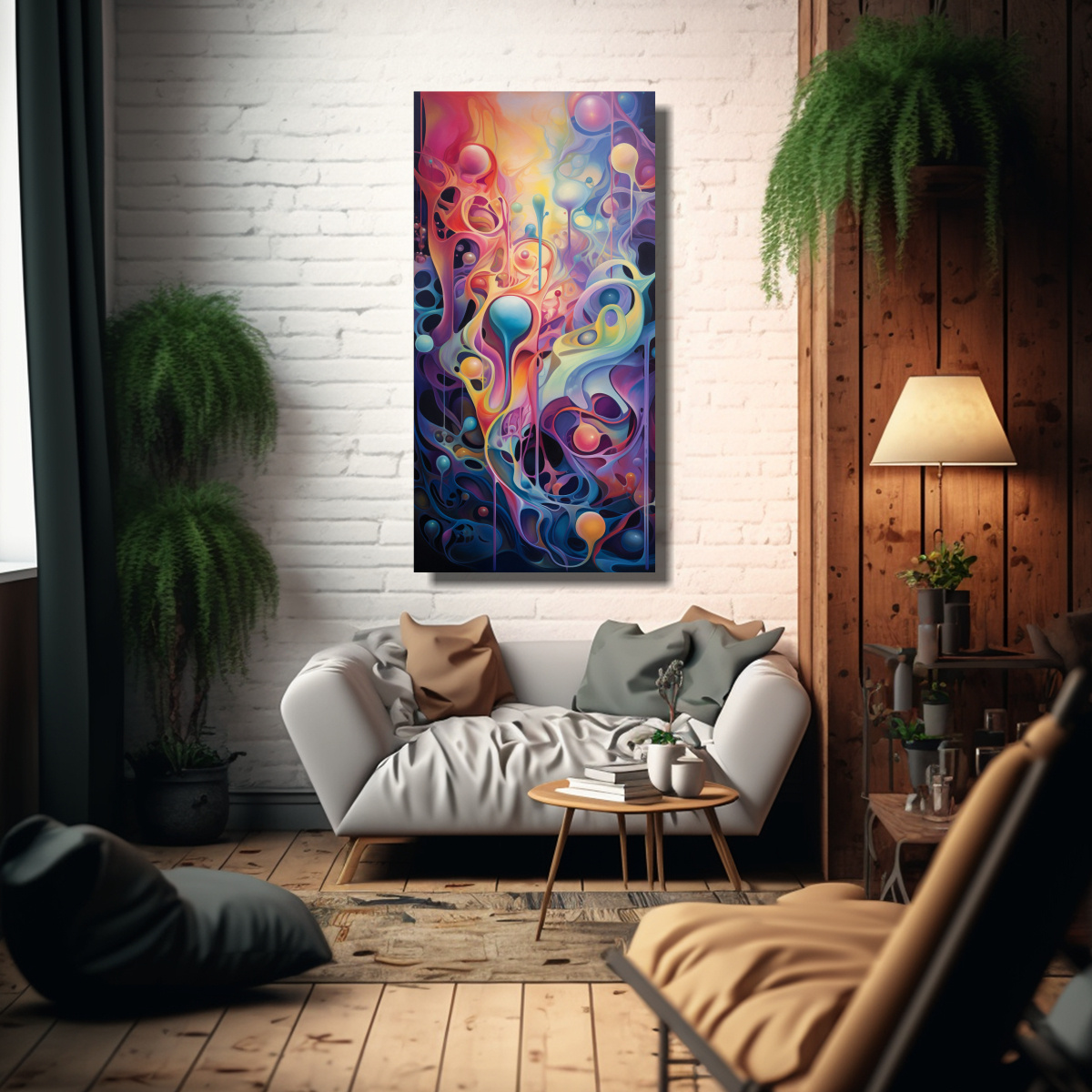 CUADRO INTENSO Y SURREALISTA DE PAISAJE ONÍRICO 50X100 CM - 2