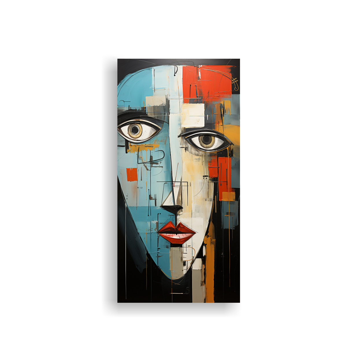 CUADRO TELA STREET ART ROSTRO DE ROBOT 50X100 CM - 1