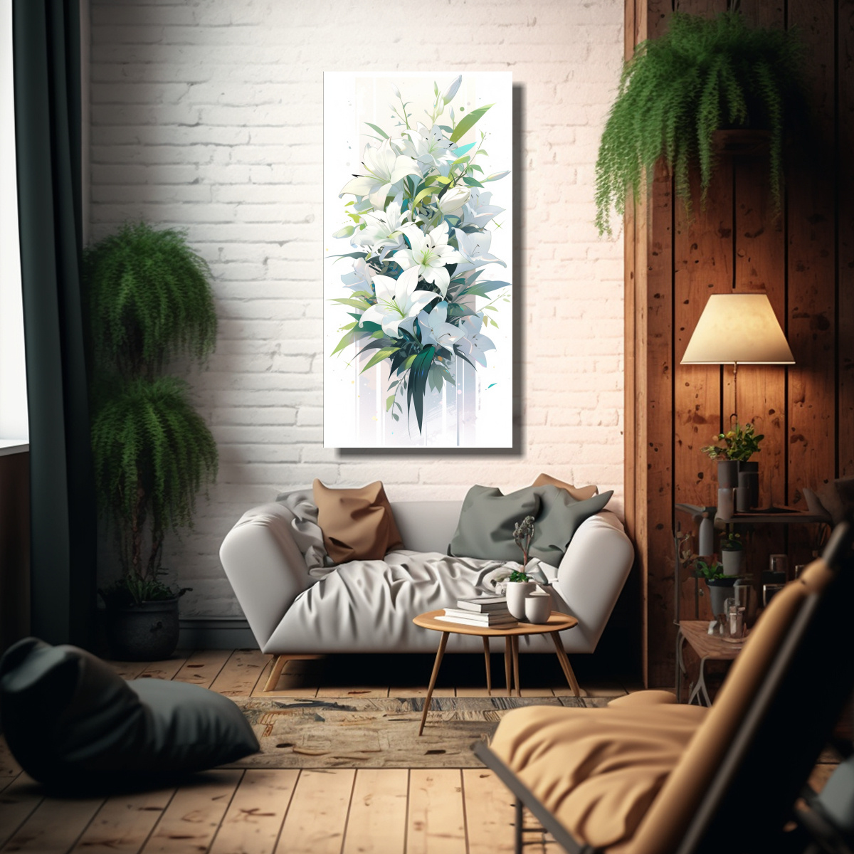PINTURAS DECORATIVAS DE ESTILO NEONOIR EN BLANCO 40X80 CM - 2