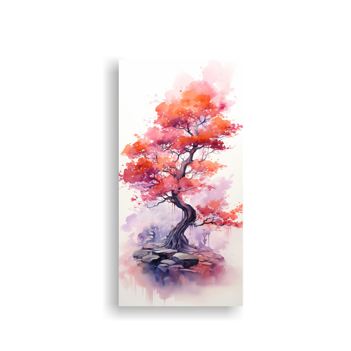 CUADRO ABSTRACTO A JUNIPER TREE NARANJA Y ROSA 50X100 CM - 1